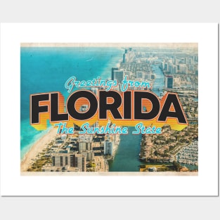 Greetings from Florida - Vintage Travel Postcard Design Posters and Art